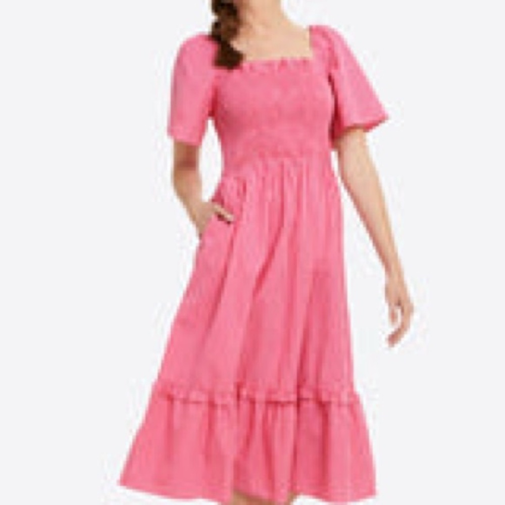 Draper James Deana Smocked Pink Dress